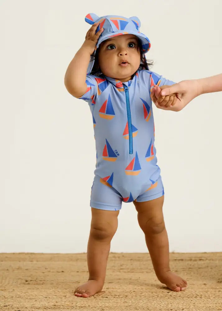 Regatta - Blue Sailboat Baby & Kids Swim Hat Swimwear