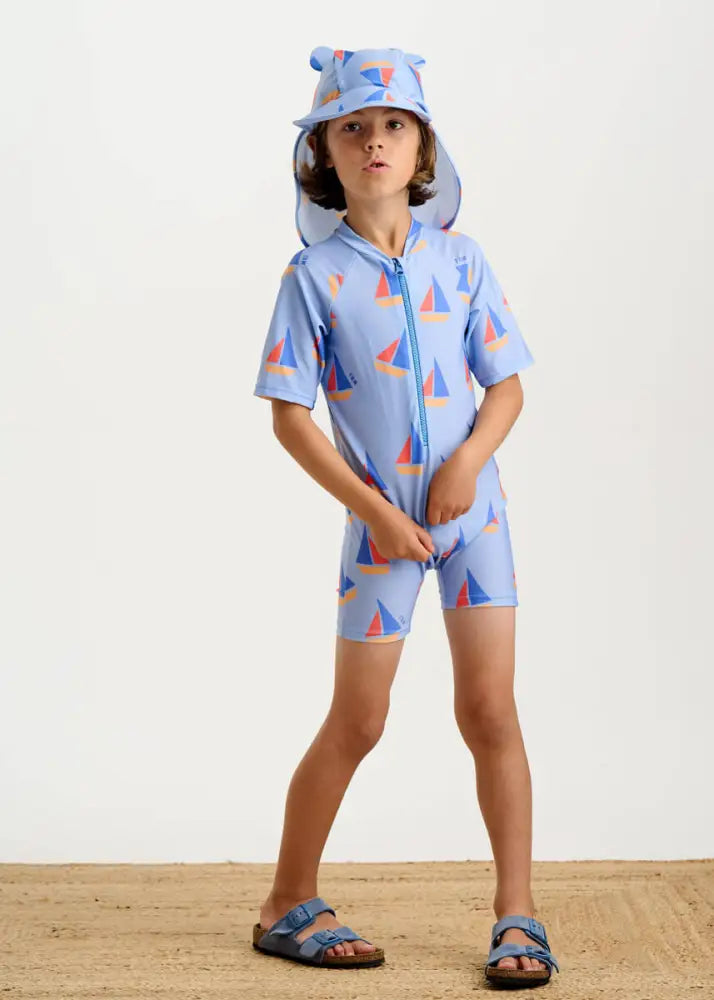Regatta - Blue Sailboat Baby & Kids Swim Hat Swimwear