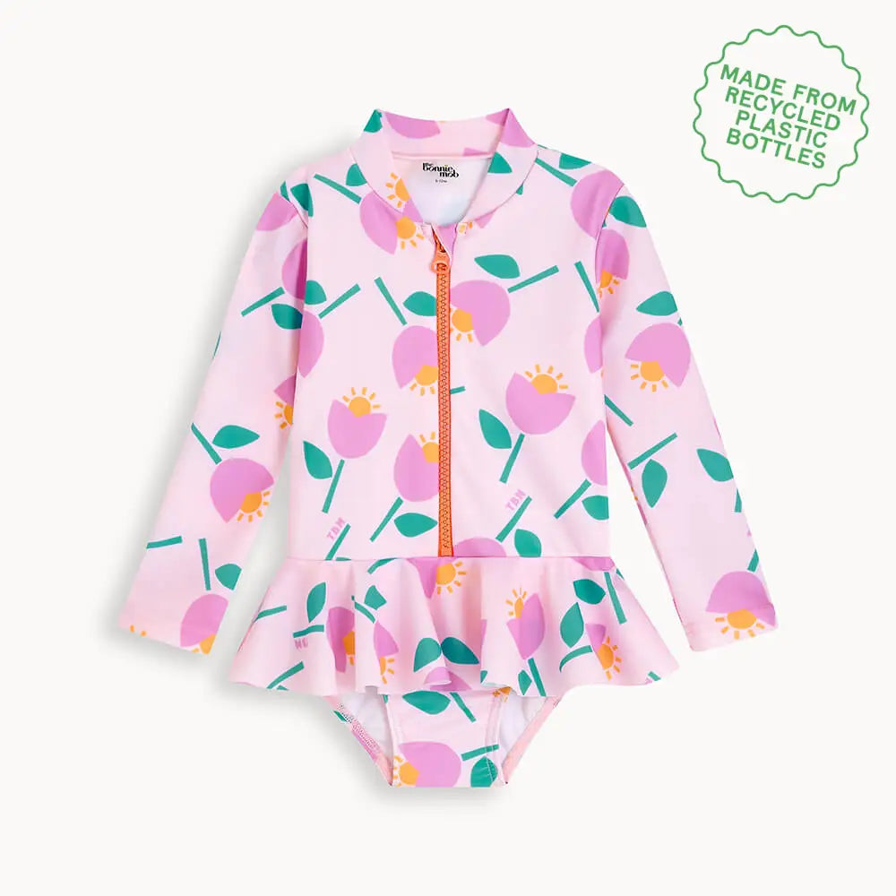 Rimini - Pink Tulip Baby & Kids Long Sleeve Swimsuit SWIMWEAR
