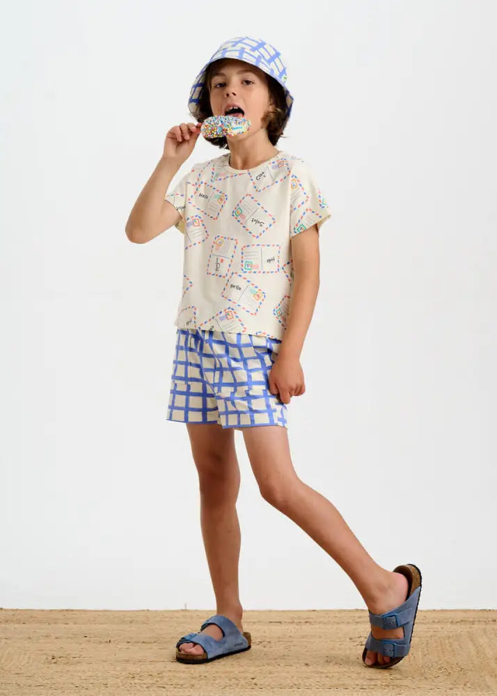Sailor - Blue Checker Jersey Baby & Kids Shorts Short