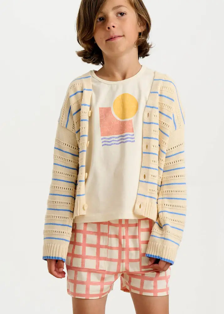 Sailor - Terracotta Checker Jersey Baby & Kids Shorts Short