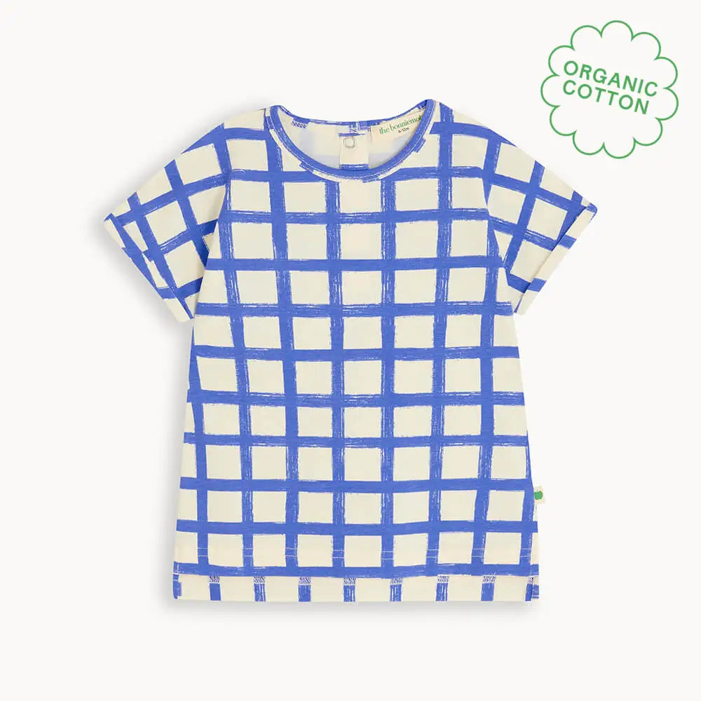Santorini - Blue Checker Jersey Baby & Kids T-Shirt T-SHIRT