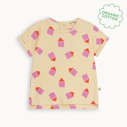 Shell - Pink Beach Hut Towelling T-Shirt - The bonniemob 
