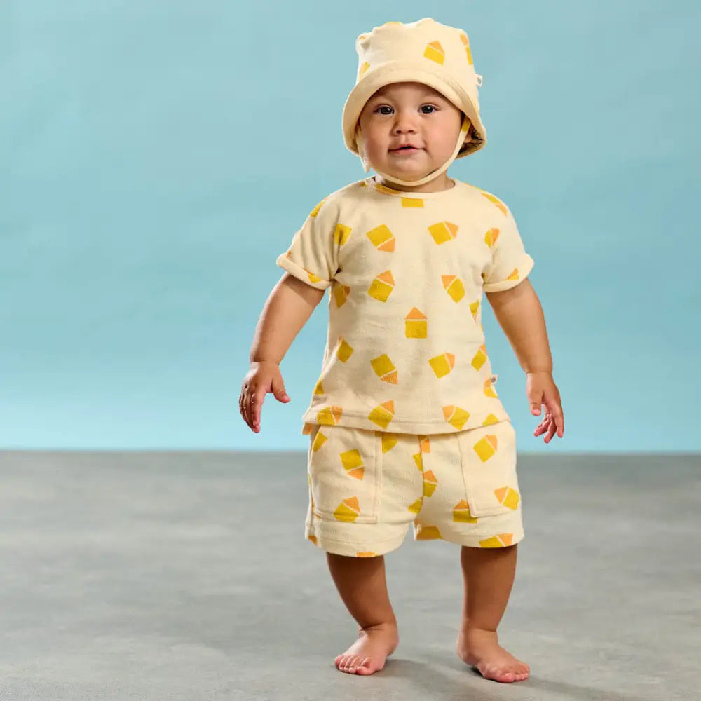 Shell - Yellow Beach Hut Towelling T-Shirt - The bonniemob 
