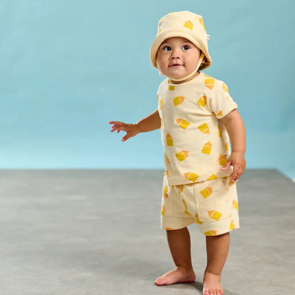 Shell - Yellow Beach Hut Towelling T-Shirt - The bonniemob 