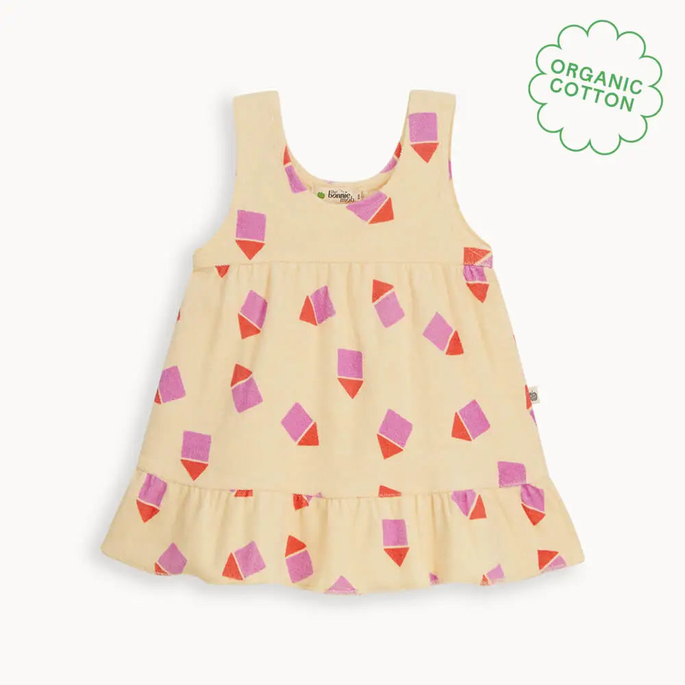 Silky - Pink Beach Hut Towelling Sun Dress - The bonniemob 