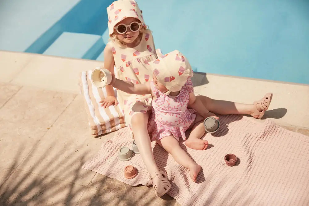 Silky - Pink Beach Hut Towelling Sun Dress - The bonniemob 