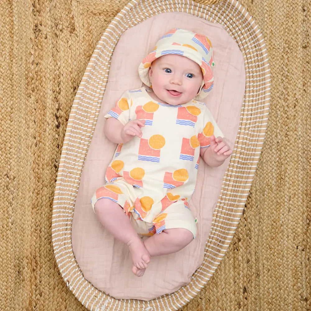 Skiff - Sunset Jersey Baby & Toddler Shorty Playsuit