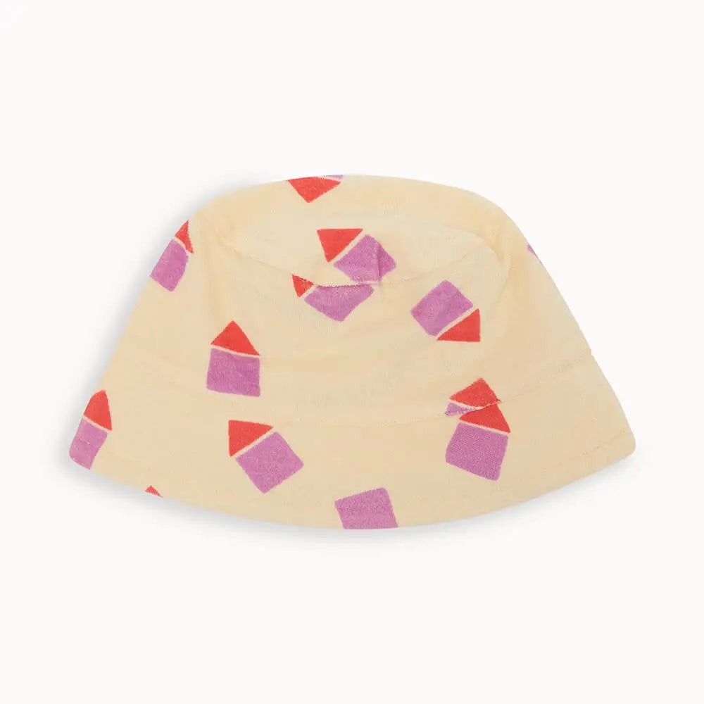 Skipper - Pink Beach Hut Towelling Sun Hat - The bonniemob 