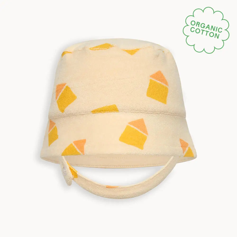Skipper - Yellow Beach Hut Towelling Sun Hat - The bonniemob 