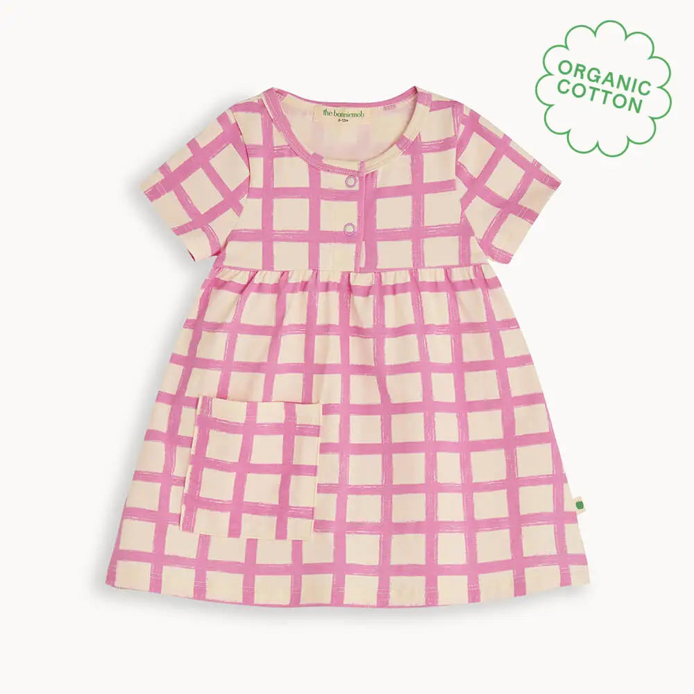Sprinkles - Pink Checker Jersey Baby & Kids Short Sleeve Dress DRESS