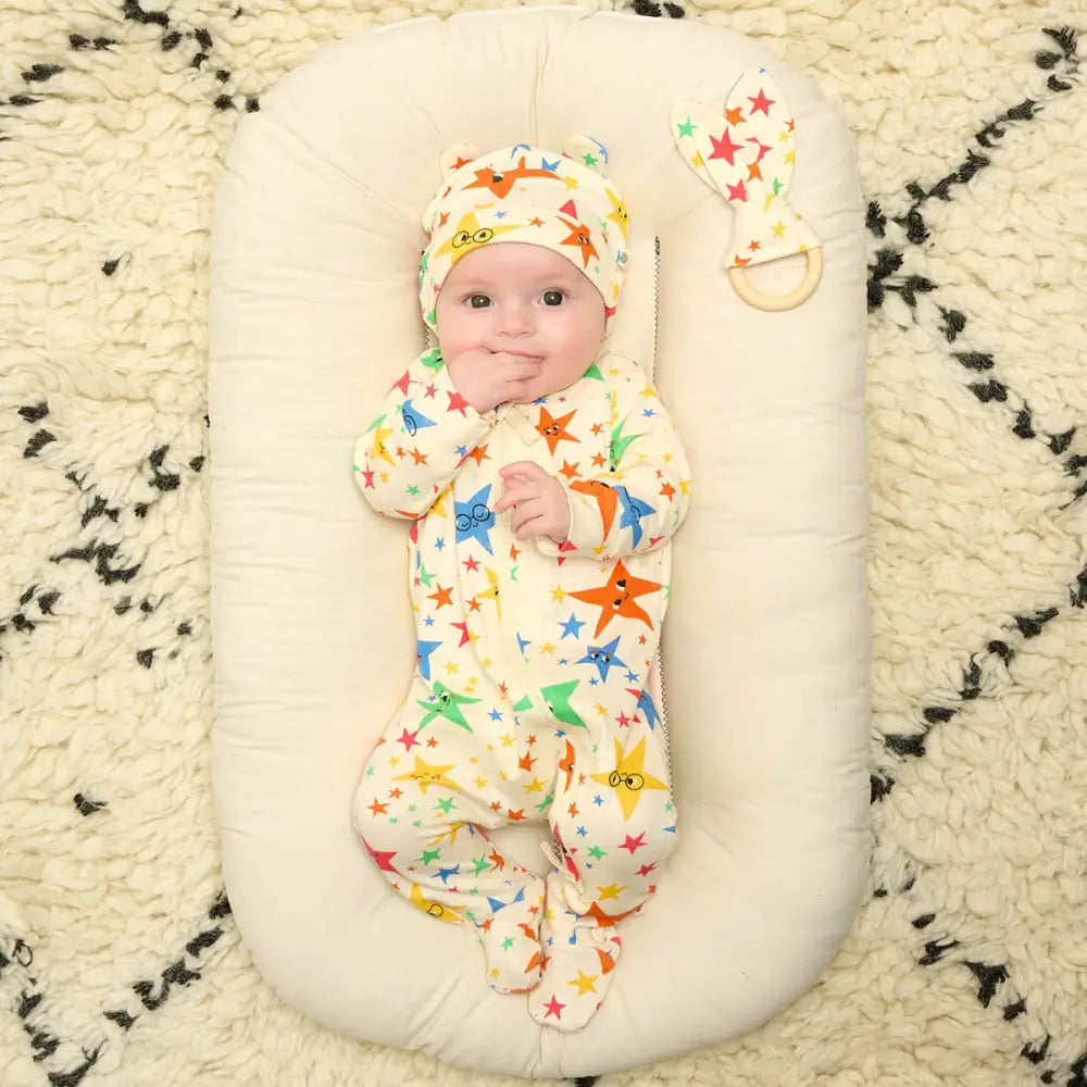 Starburst - Sleepsuit & Hat Gift Set - The bonniemob 
