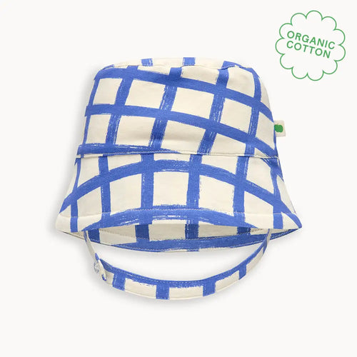Sunrise - Blue Checker Jersey Baby & Kids Sun Hat HAT