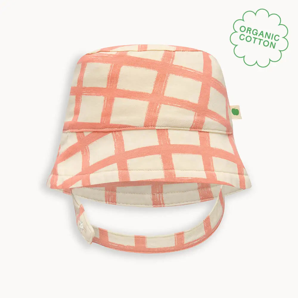 Sunrise - Terracotta Checker Jersey Baby & Kids Sun Hat HAT