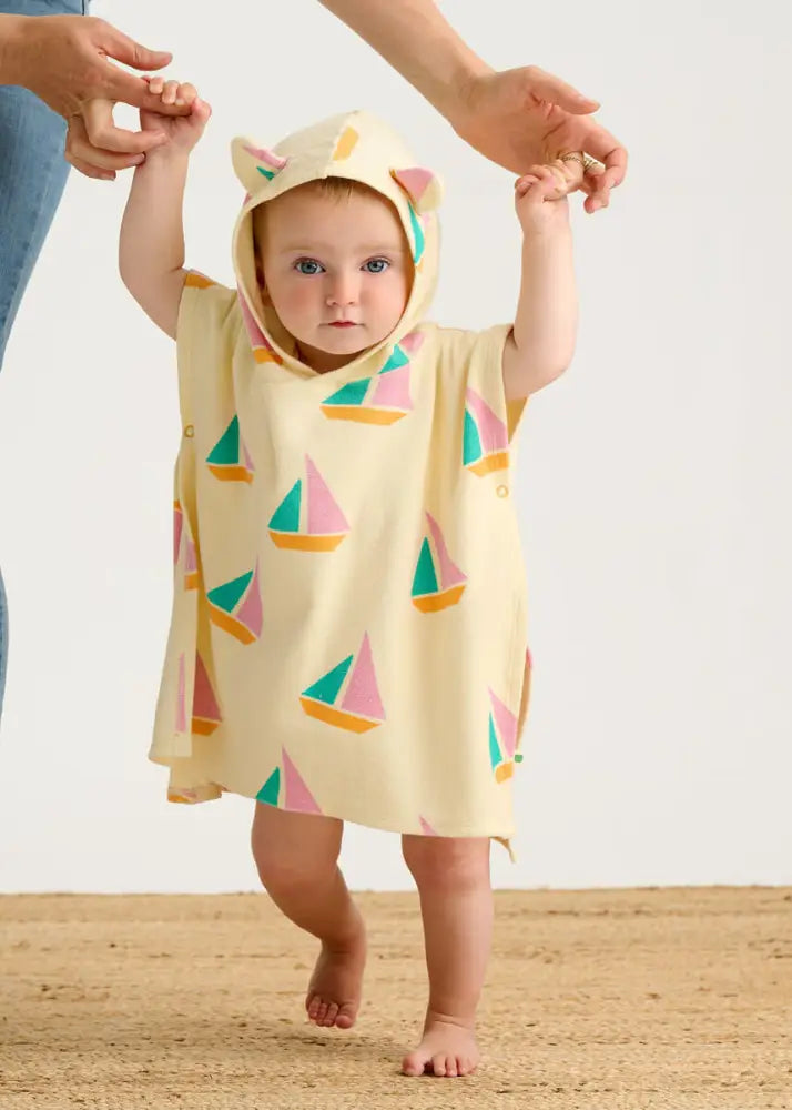 Telltail - Pink Sailboat Baby & Kids Beach Robe Shawl
