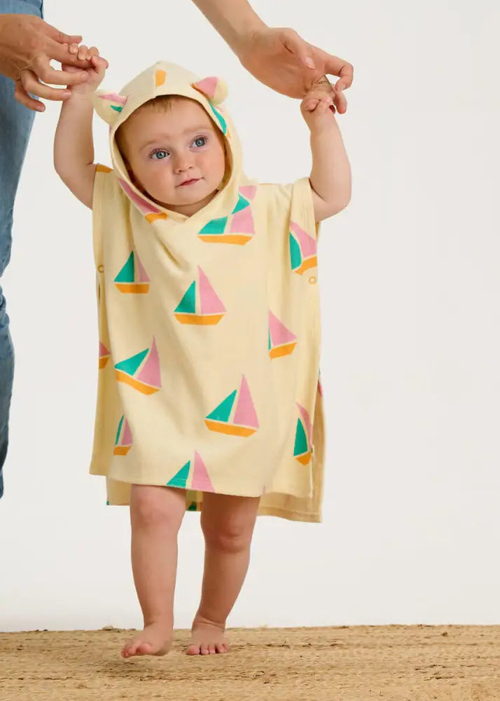 Telltail - Pink Sailboat Baby & Kids Beach Robe Shawl