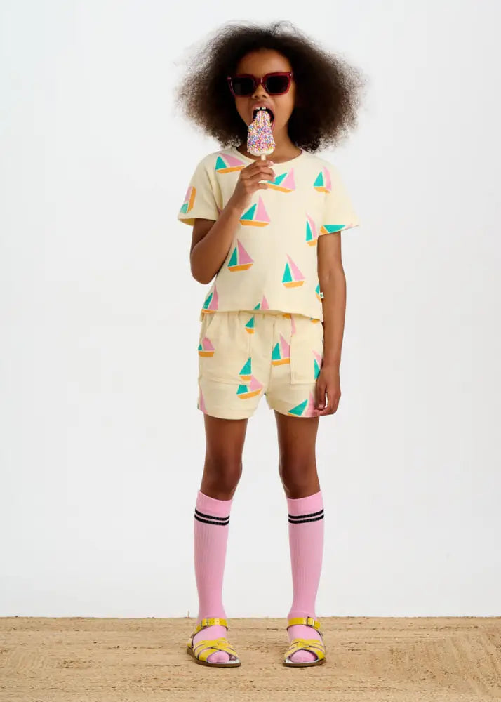 Tiller - Pink Sailboat Baby & Kids Shorts Short