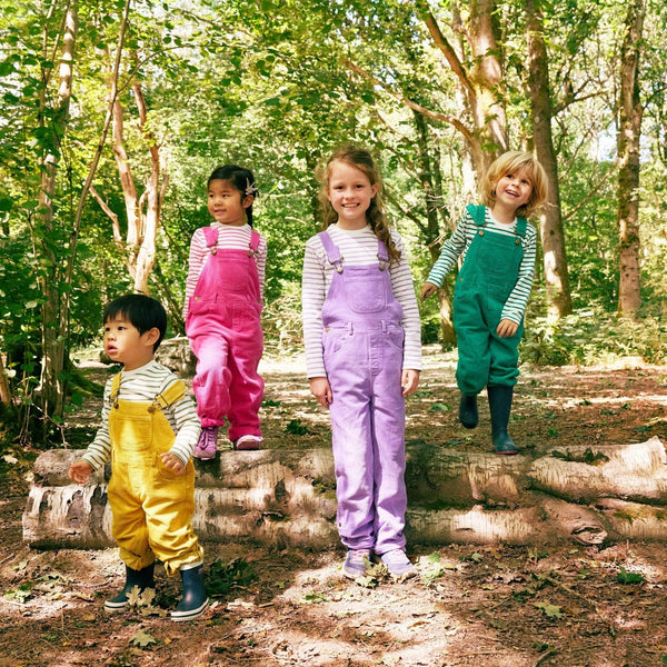 Violet Chunky Cord Dungarees - The bonniemob 