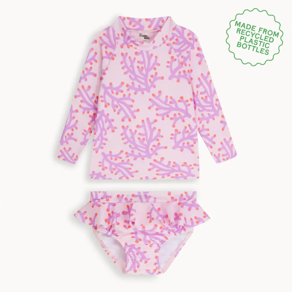 Wake Set - Pink Coral Rash Top & Bottom Set - The bonniemob 
