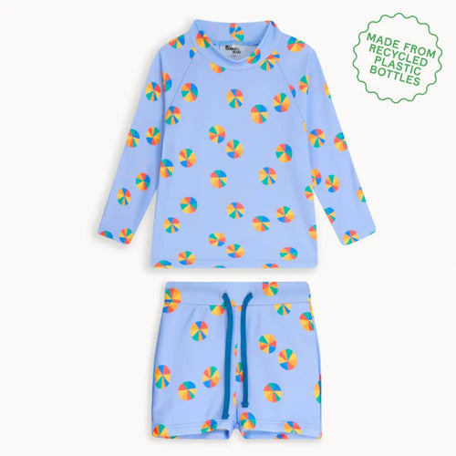 Wake & Weekend Set - Beachball Rash Top & Bottom Set - The bonniemob 