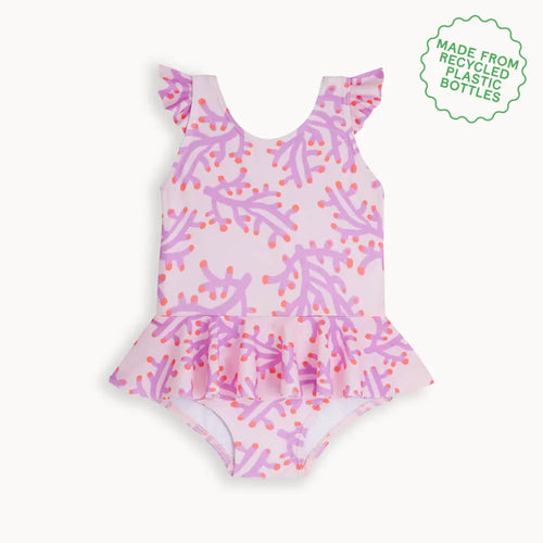Winona - Pink Coral Frill Swimsuit - The bonniemob 