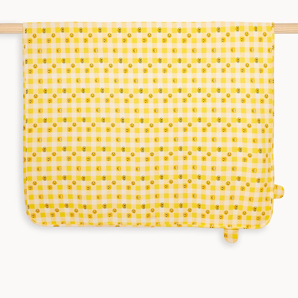 Checkers - Yellow Tiddlywink Blanket With Hood - The bonniemob 