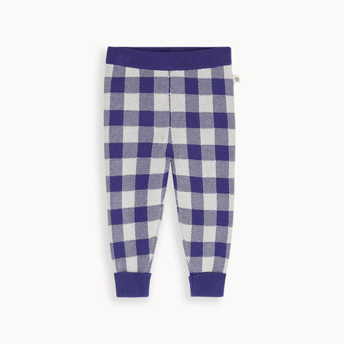 Marbles - Blue Check Jaquard Knit Trouser - The bonniemob 