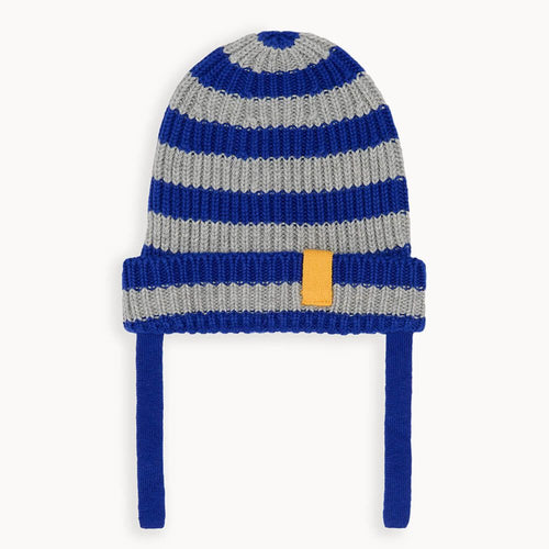 Fizzer - Blue Knitted Ribbed Hat - The bonniemob 