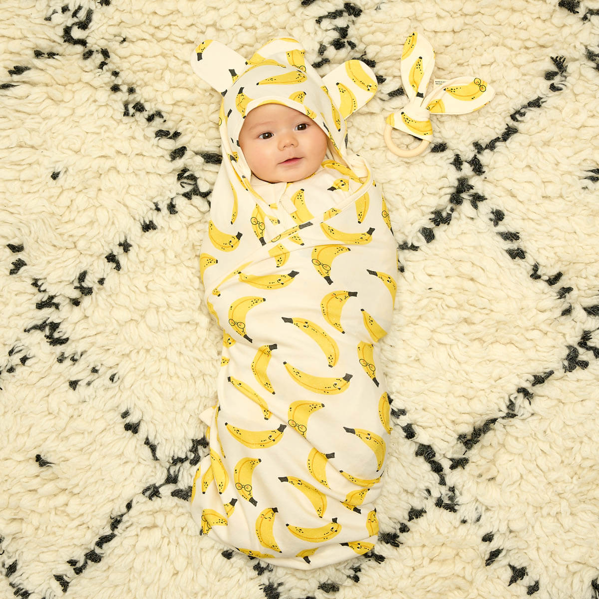 Banana Split - Baby Blanket With Hood - The bonniemob 