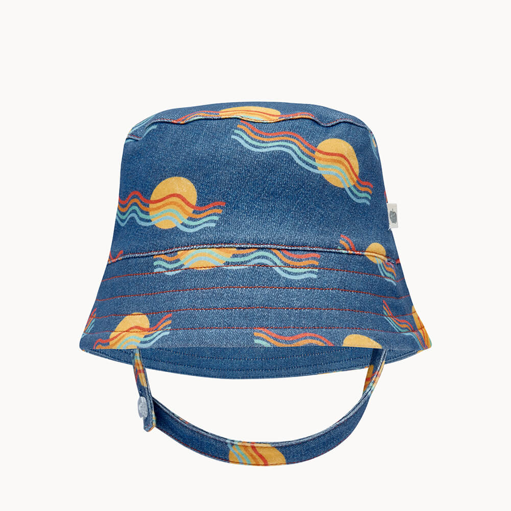 BESTIVAL - Denim Rainbow Sunset Sun Hat - The bonniemob 