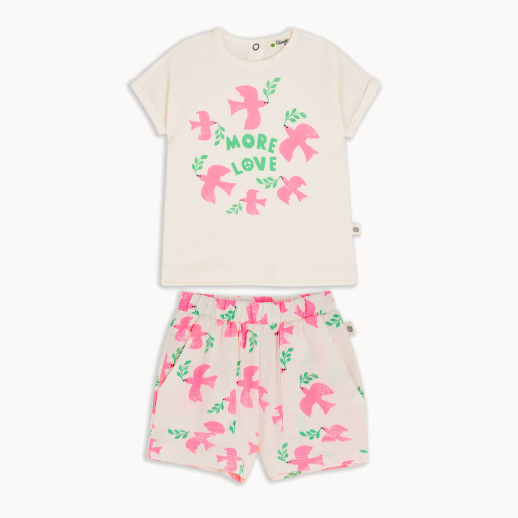 Coaster Set - Doves T-Shirt & Shorts Outfit - The bonniemob 