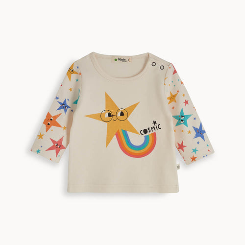 CULTURE - Rainbow Stars Organic Long Sleeve Baby T-Shirt - The bonniemob