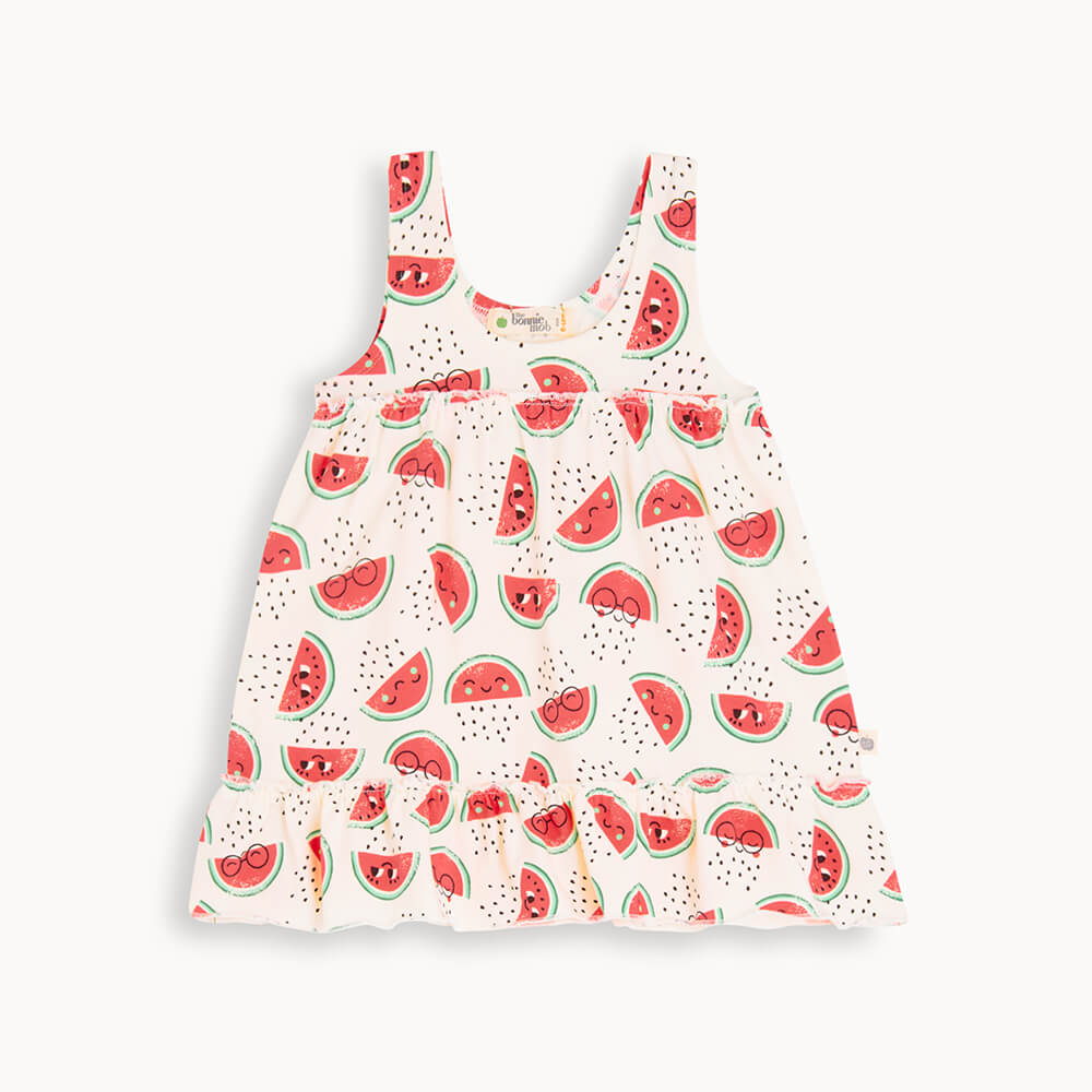 Dreamland - Watermelon Frill Shoulder Dress - The bonniemob 