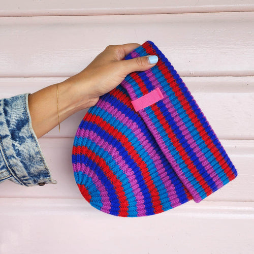 RAE - ELECTRIC MULTI Stripe Beanie Hat, Special Collab DLAM X Bonnie Mob - The bonniemob 