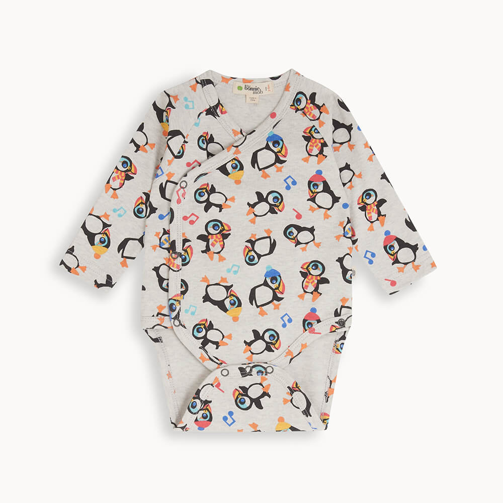 Lenny - Puffin Kimono Bodysuit - The bonniemob 