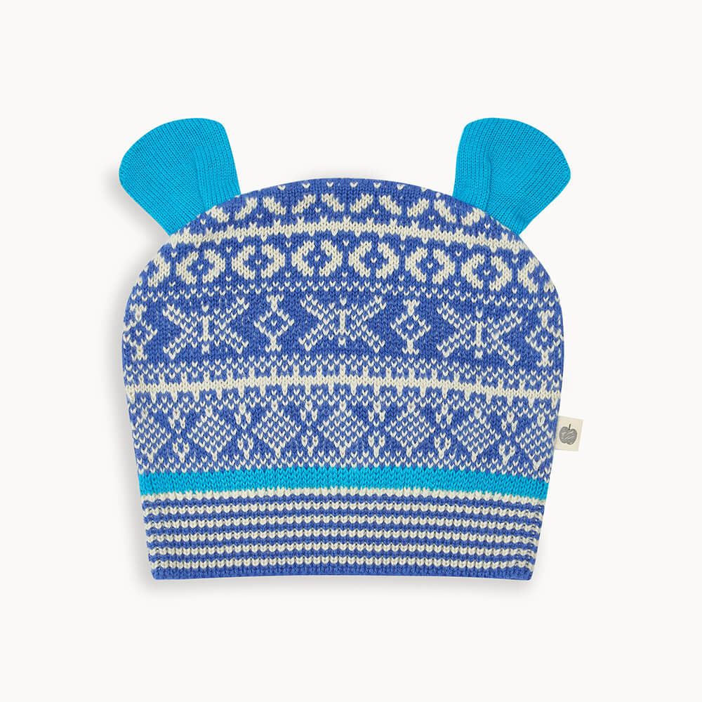Scottie - Blue Knitted Hat With Ears - The bonniemob 
