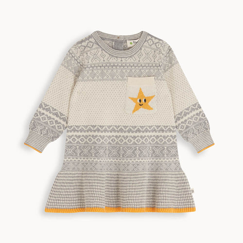 Shona - Grey Jaquard Dress - The bonniemob 
