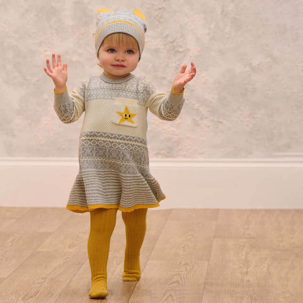 Shona - Grey Jaquard Dress - The bonniemob 