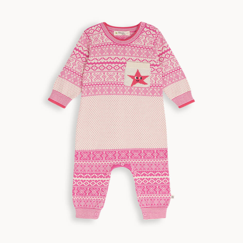 Skye - Pink Jaquard Playsuit - The bonniemob 