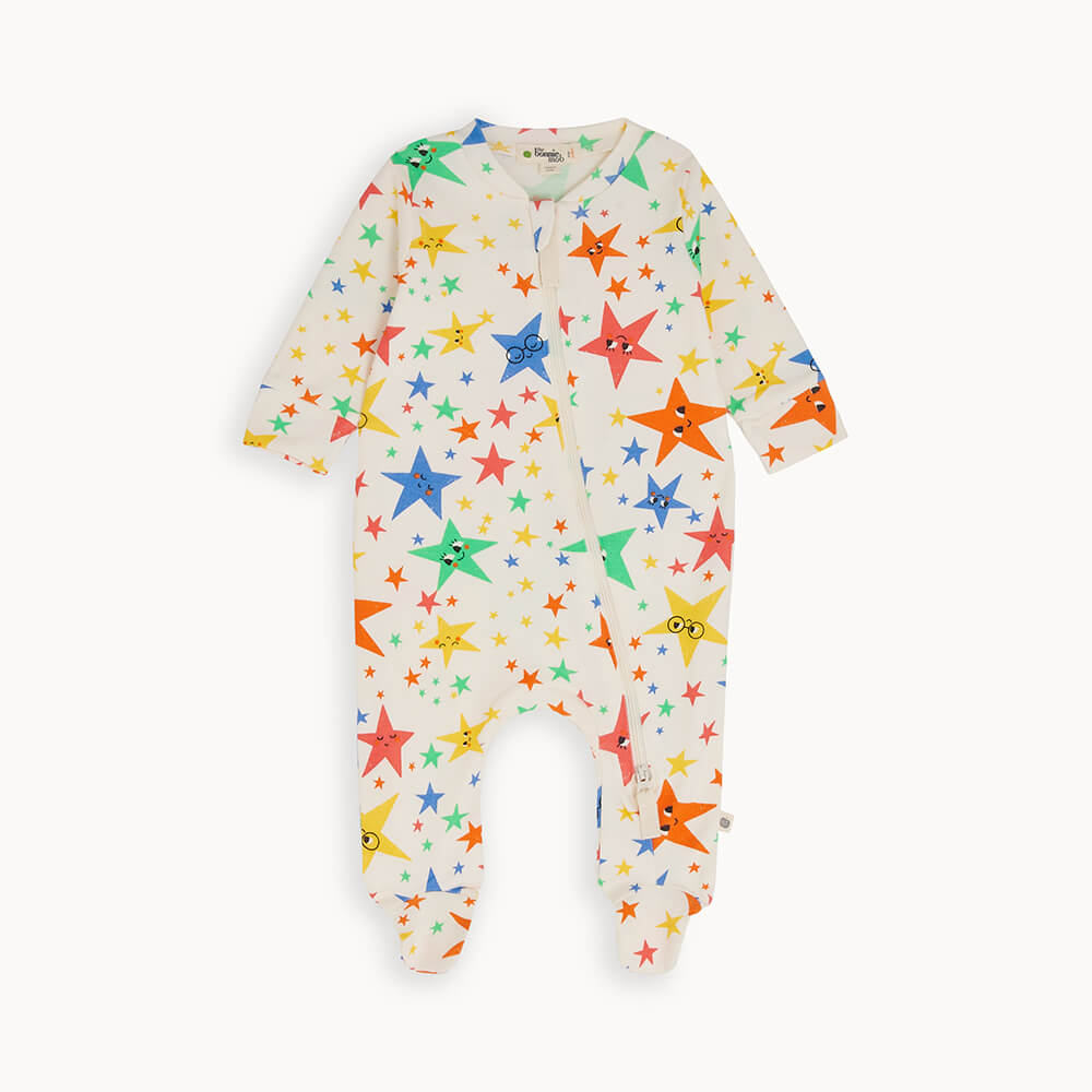 Starburst - Zip Front Baby Sleepsuit - The bonniemob 