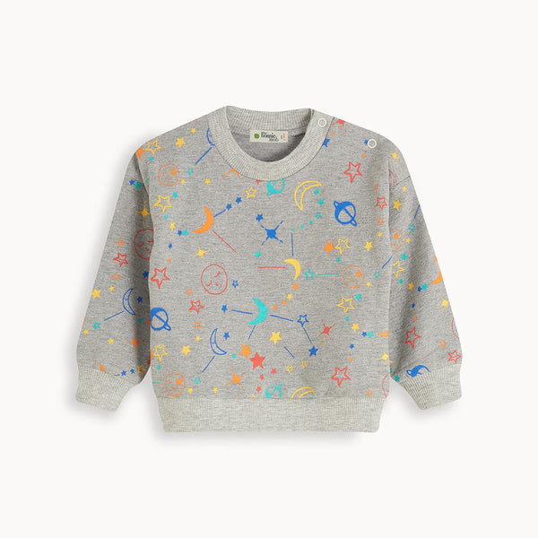 WHY NOT - Grey Rainbow Cosmic Print Baby Sweatshirt - The bonniemob 