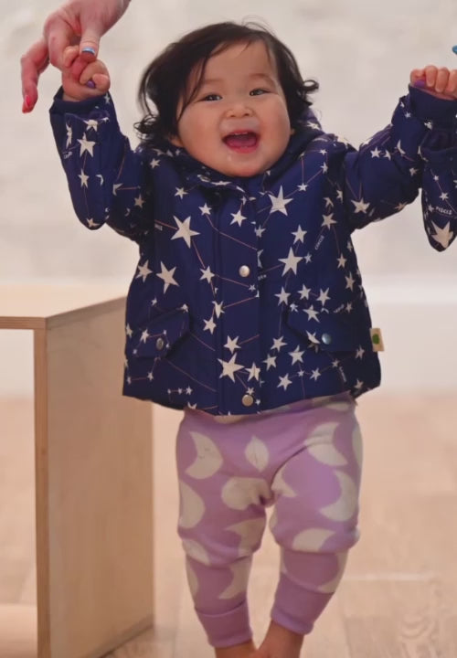 Navy Star Print Winter Baby & Kids Padded Jacket